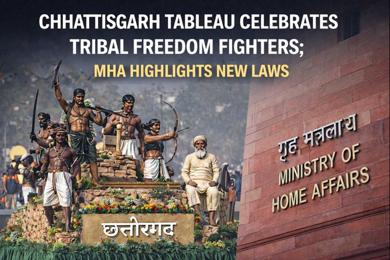 Chhattisgarh Tableau Celebrates Tribal Freedom Fighters; MHA Highlights New Laws