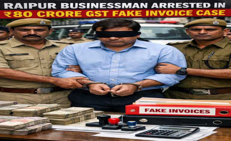 Raipur Businessman Arrested in ₹80 Crore GST Fake Invoice Case