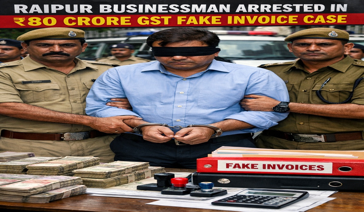Raipur Businessman Arrested in ₹80 Crore GST Fake Invoice Case